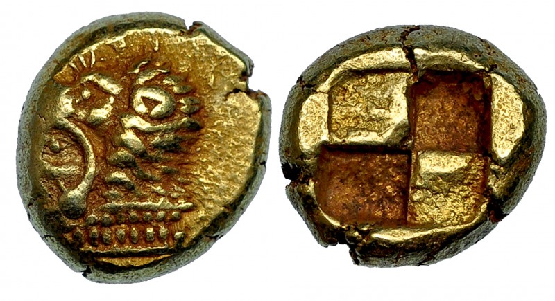 JONIA. Eritras. Hekte (c. 550-500 a.C.). A/ Cabeza de Herakles con leonté a izq....