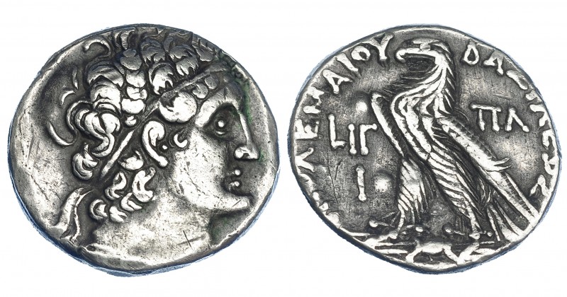 EGIPTO. Ptolomeo X y Cleopatra III (107-101 a.C.). Tetradracma. A/ Cabeza diadem...