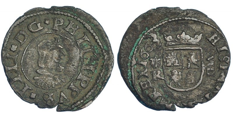 8 maravedís. 1663. Coruña R. AC-319. RS-152. MBC-.