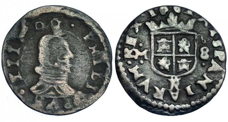 8 maravedís. 1661. Trujillo. M. Marca de ceca bajo el escudo RS-770. JS-M729. BC...