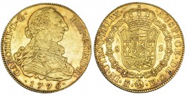 8 escudos. 1775. Madrid. PJ. VI-1622. Finísimas rayitas. EBC-.