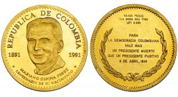 COLOMBIA. 50.000 pesos. 1991. KM-290. Prueba.