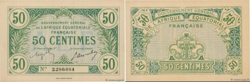 Country : FRENCH EQUATORIAL AFRICA 
Face Value : 50 Centimes  
Date : (17 octobr...
