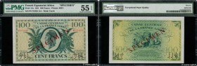 Country : FRENCH EQUATORIAL AFRICA 
Face Value : 100 Francs Spécimen 
Date : 1941 
Period/Province/Bank : Caisse Centrale de la France Libre 
Departme...