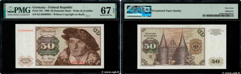 Country : GERMAN FEDERAL REPUBLIC 
Face Value : 50 Deutsche Mark  
Date : 02 jan...