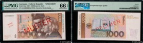 Country : GERMAN FEDERAL REPUBLIC 
Face Value : 1000 Deutsche Mark Spécimen 
Date : 01 août 1991 
Period/Province/Bank : Deutsche Bundesbank 
Catalogu...