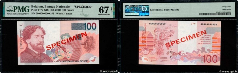 Country : BELGIUM 
Face Value : 100 Francs Spécimen 
Date : (1995) 
Period/Provi...