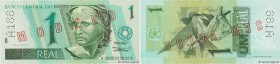 Country : BRAZIL 
Face Value : 1 Real Spécimen 
Date : (1997) 
Period/Province/Bank : Banco Central do Brasil 
Catalogue reference : P.243Aas 
Alphabe...
