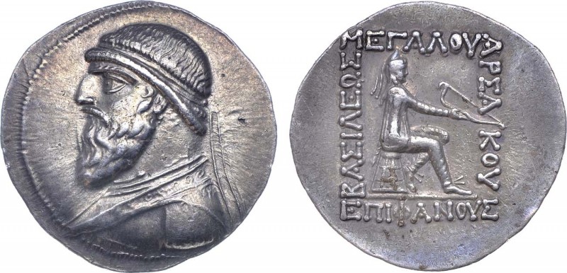 Парфянское царство. Царь Матридат II. Тетрадрахма 121-91 гг. до н.э.

 Серебро...