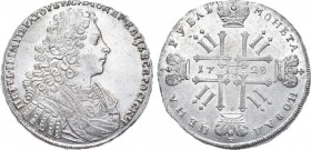 1 рубль 1728 года. In holder NGC AU 58.

 Серебро. Кадашевский монетный двор. Портрет образца 1728 года. Аверс: со звездой на груди, "ПЕТР•II•... ",...