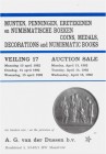 A.G. Van der Dussen b.v. Каталог аукциона №17.

 Маастрихт, 13-15 апреля 1992 года. Великолепная коллекция русских медалей, орденов, монет и нумизма...