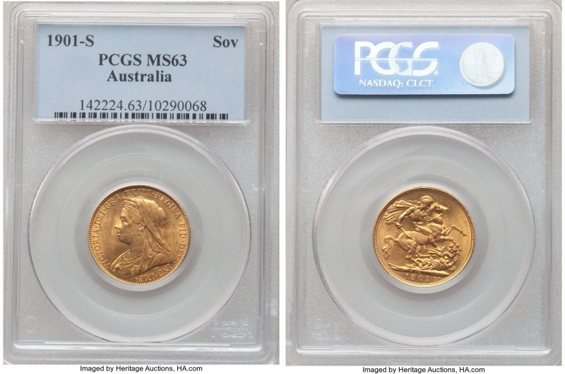 Victoria gold Sovereign 1901-S MS63 PCGS, Sydney mint, KM13. Presently the secon...
