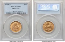 Edward VII gold Sovereign 1904-S MS63 PCGS, Sydney mint, KM15. Choice for the issue, with blooming luster engaging the beholder. 

HID09801242017

© 2...