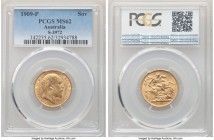 Edward VII gold Sovereign 1909-P MS62 PCGS, Perth mint, KM15. Revealing light handling over satiny surfaces. 

HID09801242017

© 2020 Heritage Auction...