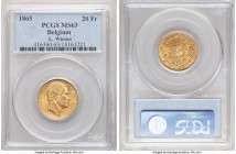 Leopold I gold 20 Francs 1865 MS63 PCGS, KM23. L. WIENER variety. Endowed with glossy golden surfaces. 

HID09801242017

© 2020 Heritage Auctions | Al...