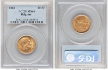 Leopold II gold 20 Francs 1868 MS66 PCGS, KM32. The single finest example of the date certified across PCGS and NGC combined. 

HID09801242017

© 2020...