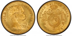 Leopold II gold 20 Francs 1870 MS66 PCGS, KM37. Long Beard variety. A jewel of its type exhibiting fluid cartwheel luster.

HID09801242017

© 2020 Her...