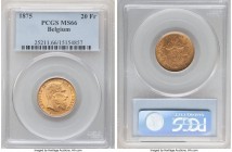 Leopold II gold 20 Francs 1875 MS66 PCGS, KM37. Exceeded by only a single example in the PCGS Census. 

HID09801242017

© 2020 Heritage Auctions | All...