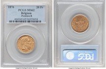 Leopold II gold 20 Francs 1876 MS62 PCGS, KM37. Position B variety. A detailed selection bordering on choice condition. 

HID09801242017

© 2020 Herit...
