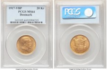 Christian X gold 20 Kroner 1917 (h)-VBP MS64 PCGS, Copenhagen mint, KM817.1. Brass-gold with rich luster throughout. 

HID09801242017

© 2020 Heritage...