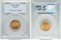 Russian Duchy. Nicholas II gold 20 Markkaa 1913-S MS66 PCGS, Helsinki mint, KM9.2. The ideal type coin, tied for the finest yet certified. 

HID098012...