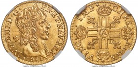 Louis XIII gold Louis d'Or 1641-A MS65 NGC, Paris mint, KM105, Fr-410, Gad-58. Short curl variety. An offering of outstanding visual and technical cal...