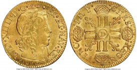 Louis XIV gold Louis d'Or 1652-D MS63+ NGC, Lyon mint, KM157.5, Fr-418, Gad-245. Struck evenly and well-centered on a brightly lustrous planchet showc...