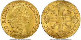 Louis XIV gold Louis d'Or 1668-D MS64 NGC, Lyon mint, KM200.3, Gad-245. A splendid example retaining a tremendous mint brilliance, marking it as one o...