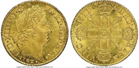 Louis XIV gold Louis d'Or 1702-W MS64 NGC, Lille mint, KM334.21. A fitting relic of the Sun King's reign whose surfaces beam with intense golden luste...