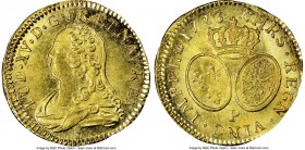 Louis XV gold Louis d'Or 1726-P MS66 NGC, Dijon mint, KM489.16, Fr-461. An absolutely immaculate gem with luster as bright as the day it was struck, s...
