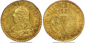 Louis XV gold Louis d'Or 1729-M MS64+ NGC, Toulouse mint, KM489.13, Gad-340. A covetable near-gem representative whose surfaces exude luxurious Mint S...