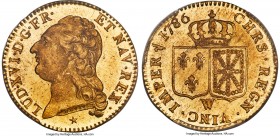 Louis XVI gold Louis d'Or 1786-W MS66 PCGS, Lille mint, KM591.15, Gad-361. A highly appealing gem example featuring a firmly placed obverse strike wit...