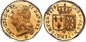 Louis XVI gold Louis d'Or 1786-T MS66 NGC, Nantes mint, KM591.14, Gad-361. One of two examples to receive this top grade at NGC, with bright surfaces ...