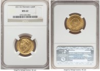 Napoleon gold 20 Francs 1811-W MS62 NGC, Lille mint, KM695.10. Decorated in a warm sheen of luster that cascades over the fields. As a type, quite des...