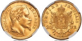 Napoleon III gold 20 Francs 1868-A MS67 NGC, Paris mint, KM801.1. A resplendent jewel tied for finest certified at NGC, with no others certifying at t...