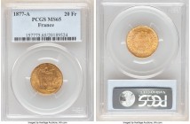 Republic gold 20 Francs 1877-A MS65 PCGS, Paris mint, KM825. Admirably struck and glowing with golden brilliance. 

HID09801242017

© 2020 Heritage Au...
