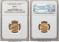 Victoria gold 1/2 Sovereign 1900 MS63 NGC, KM784. Glistening across clear golden surfaces. 

HID09801242017

© 2020 Heritage Auctions | All Rights Res...