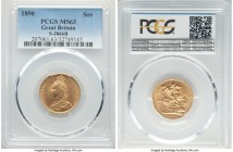Victoria gold Sovereign 1890 MS63 PCGS, KM767, S-3866B. Pale copper-gold in color with soft luster expressed in the fields. 

HID09801242017

© 2020 H...