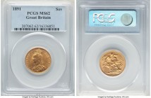 Victoria gold Sovereign 1891 MS62 PCGS, KM767. A satiny golden offering of the type. 

HID09801242017

© 2020 Heritage Auctions | All Rights Reserve