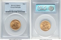 Victoria gold Sovereign 1898 MS63 PCGS, KM785, S-3874. Clear of larger contact or abrasion over surfaces showcasing appealing velveteen luster.

HID09...