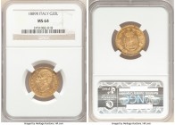 Umberto I gold 20 Lire 1889-R MS64 NGC, Rome mint, KM21. Sun-gold and revealing only a tinge of surface tone to both sides. 

HID09801242017

© 2020 H...