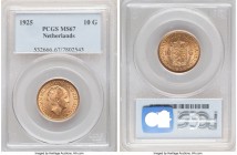 Wilhelmina I gold 10 Gulden 1925 MS67 PCGS, KM162. Tied for finest certified across both PCGS and NGC.

HID09801242017

© 2020 Heritage Auctions | All...