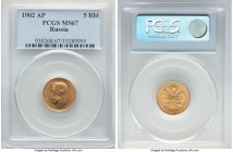 Nicholas II gold 5 Roubles 1902-AP MS67 PCGS, St. Petersburg mint, KM-Y62. AGW 0.1245 oz.

HID09801242017

© 2020 Heritage Auctions | All Rights Reser...