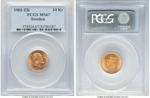 Oscar II gold 10 Kronor 1901-EB MS67 PCGS, KM767. A resplendent example of the issue. 

HID09801242017

© 2020 Heritage Auctions | All Rights Reserve