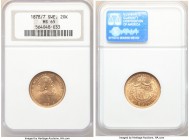 Oscar II gold 20 Kronor 1878/7-EB MS65 NGC, KM748. A captivating offering yielding full mint luster. Tied for second-finest certified at NGC. 

HID098...