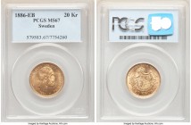 Oscar II gold 20 Kronor 1886-EB MS67 PCGS, KM748. A true jewel of the type, unlikely to be seen meaningfully finer. 

HID09801242017

© 2020 Heritage ...