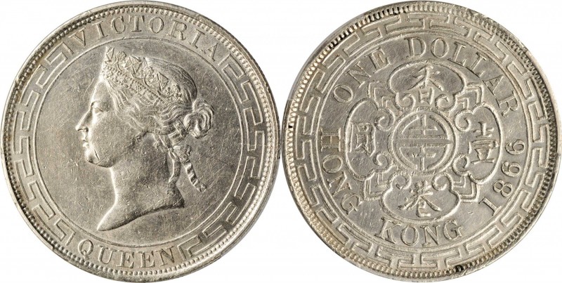 HONG KONG

HONG KONG. Dollar, 1866. Hong Kong Mint. Victoria. PCGS Genuine--Cl...