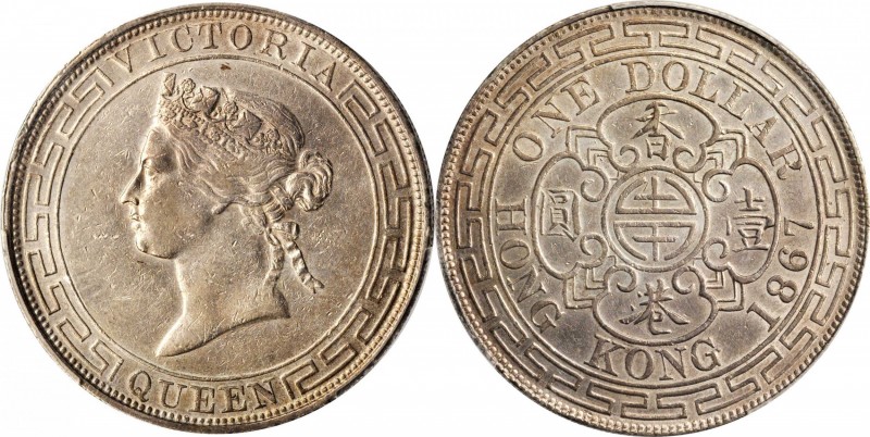 HONG KONG

HONG KONG. Dollar, 1867. Hong Kong Mint. Victoria. PCGS Genuine--To...