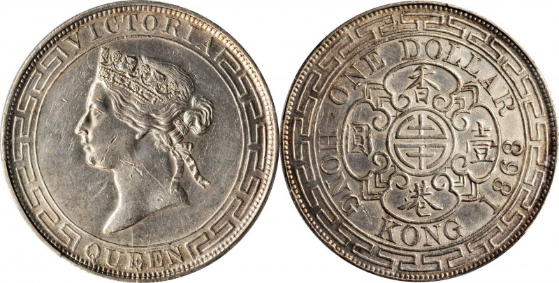 HONG KONG

HONG KONG. Dollar, 1868. Hong Kong Mint. Victoria. PCGS Genuine--Sc...