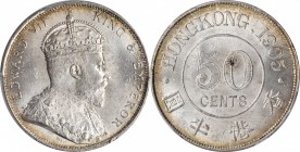 HONG KONG

HONG KONG. 50 Cents, 1905. London Mint. PCGS MS-63 Gold Shield.

KM-15; Mars-C35. This choice specimen presents great lustrous brillian...